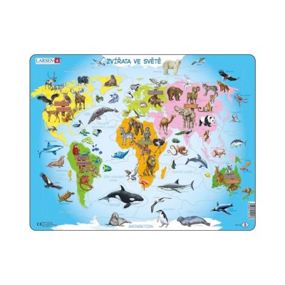 Puzzle Educativo Larsen Animais do Mundo 28 peças