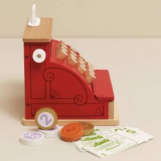 Le Toy Van Holzkasse mit Geld rot