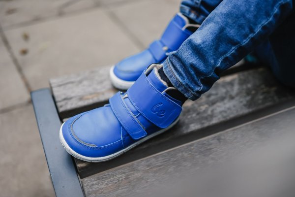 Be Lenka Children's winter barefoot shoes Panda 2.0 - Blue & White