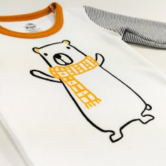 Tričko šmyk obrázok DR Outlast® - biela-medveď/pruh