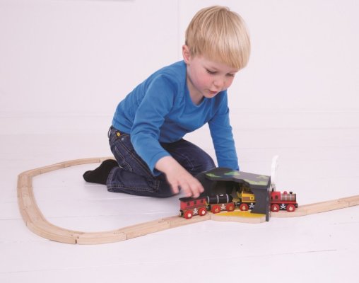 Bigjigs Rail Tunel z rozjazdem jaskinia czaszka