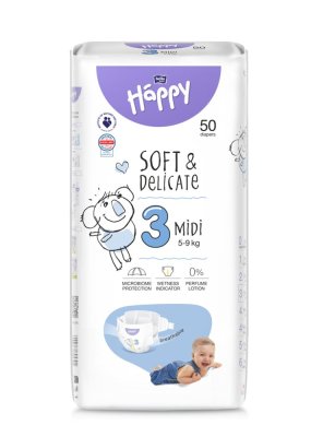 BELLA HAPPY Baby Midi pieluszki jednorazowe 5-9 kg 50 szt