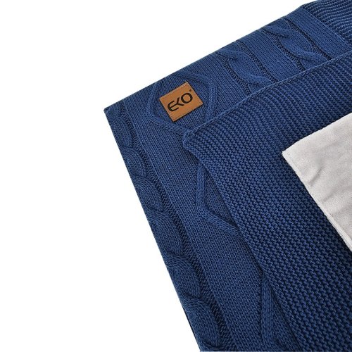Pătură de cașmir EKO cu căptușeală din velur Jeans 100x80 cm