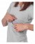 Camiseta de enfermagem Lena, manga curta - destaques cinza