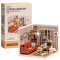 RoboTime 3D Holzpuzzle Miniatur Puppenhaus Gemütliches Wohnzimmer