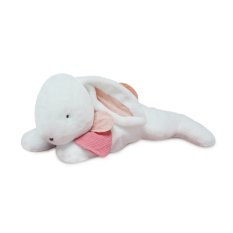 Doudou Lapin en peluche avec pompon rose foncé 65 cm