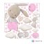 Stickers petites filles - Lapins aquarelles en rose