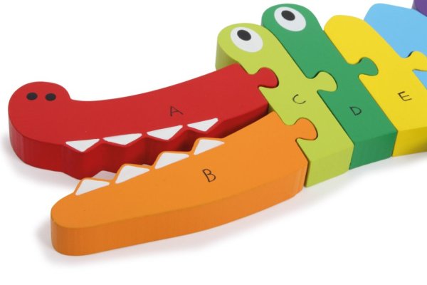 small foot Puzzle de encaixe crocodilo ABC