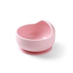 BABYONO Silicone bowl with suction cup - pink 6m+