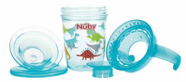 NUBY Mok Tritan non-flowing 360° met handvatten, 6 m+ blauw