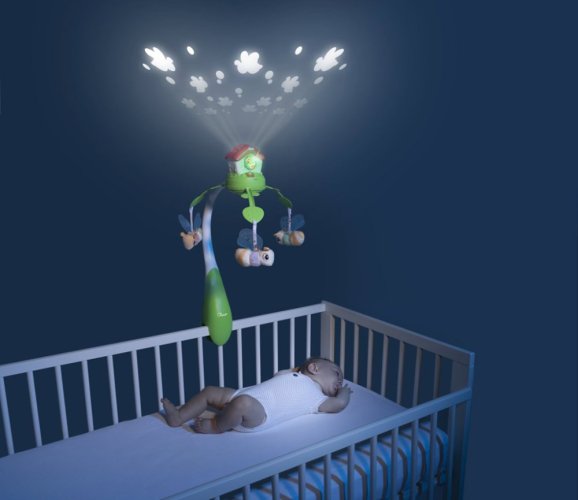 CHICCO Carrousel au-dessus du lit avec projecteur Bee Hive