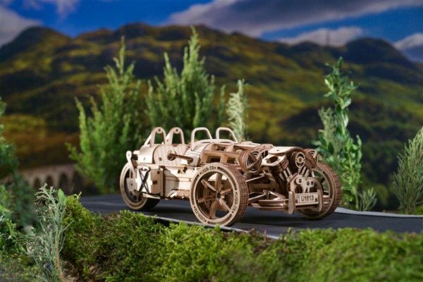 Ugears Drewniane Puzzle Mechaniczne 3D Trójkołowiec UGR-S