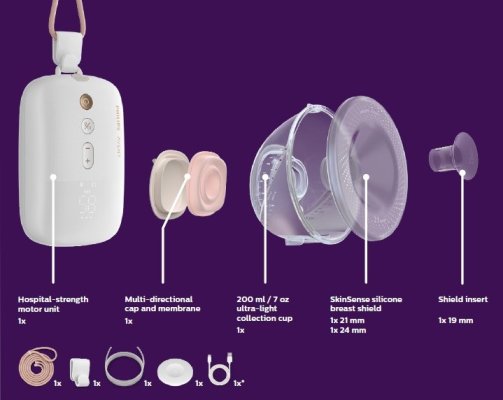 Philips AVENT Laktator elektryczny do mleka matki Hands-Free Premium Plus SCF531/11+Prezent
