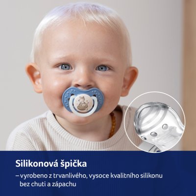 LOVI Smoczek silikonowy dynamiczny Night&Day 3-6m 2szt chłopiec