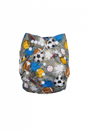 Bamboo Size-Adjustable Cloth Nappy - Playing Ball