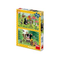 Dino Puzzle Krecik: Uroczystość 2x48 elementów