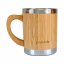 Двустенна чаша от неръждаема стомана за кафе и чай с бамбукова повърхност 280 мл