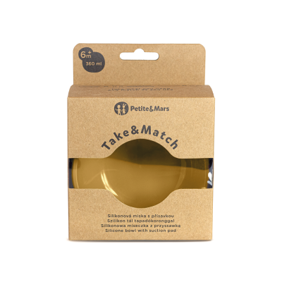 PETITE&MARS Silikonikulho imukupilla TAKE&MATCH Intense Ocher 6m+