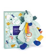 Doudou Zestaw prezentowy - Zabawka z uchwytem na smoczek dinozaur zielony 23 cm