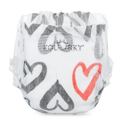 KOLORKY DAY Windeln Einweg Öko, Herz S (3-6 kg) 200 Stück - MONATLICHER VORRAT