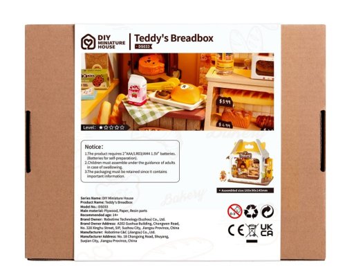 Puzzle 3D en bois RoboTime Miniature de maison Pâtisserie des oursons