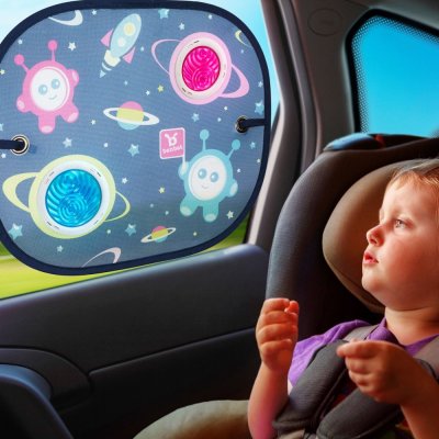 BENBAT Sonnenblende für das Auto mit Saugnapf, Weltraum 2 Stk. 0m+