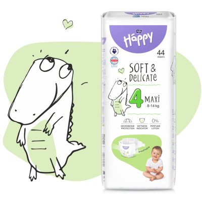 BELLA HAPPY Baby Pleny jednorázové Maxi 8-14 kg 44 ks