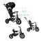 QPLAY Rowerek trójkołowy Rito air gel (Rubber) Black, wiek 10-72 miesiące