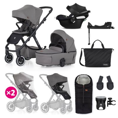 PETITE&MARS SET Kočárek 4v1 ICON Dove Grey XXL AIR + CBX By CYBEX Aton B2 i-Size