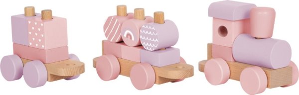 small foot Navliekanie Drevený vláčik ružový