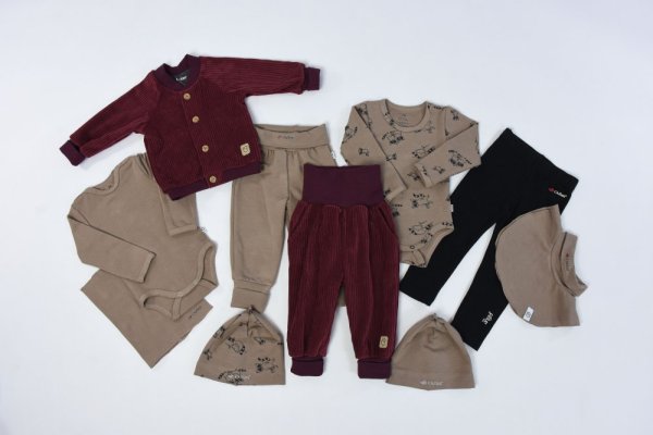 Cordhose mit Saum - Burgunderrot