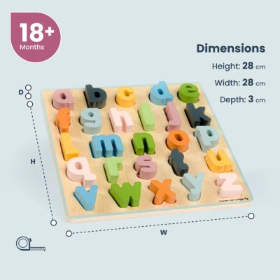 Bigjigs Toys Fa puzzle kisbetűk - abc