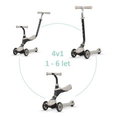 QPLAY Trottinette Sema Beige, 5 en 1, âge 1-6 ans