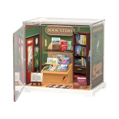 RoboTime 3D Holzpuzzle Miniaturhaus mini Buchhandlung