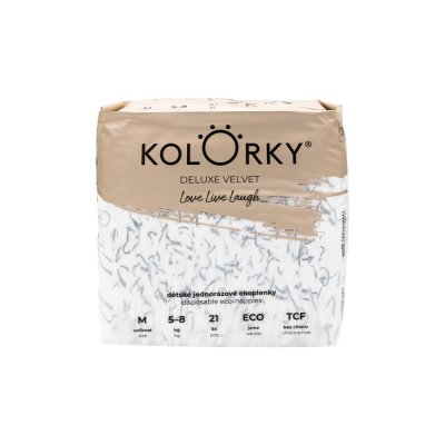 KOLORKY DELUXE VELVET Einwegwindeln Öko mit Samtoberfläche M (5-8 kg) 168 Stk. - MONATSVORRAT