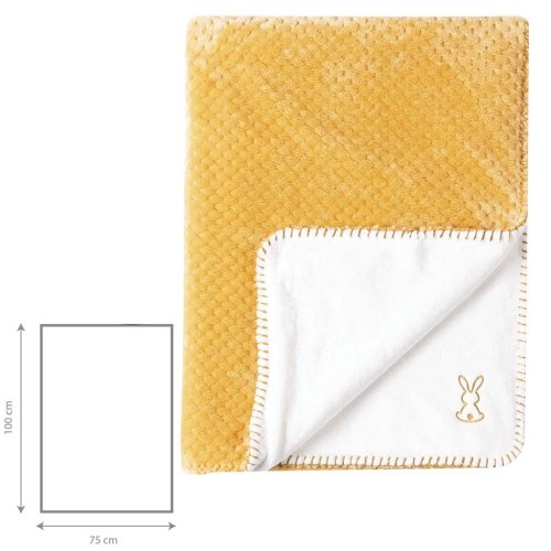 NATTOU Blanket Lapidou 75x100 cm pineapple ocher / white
