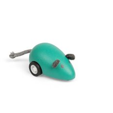 Bigjigs Toys Drvena igračka na navijanje 1 kom Miš zelena