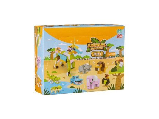 L-W Toys Set de cuburi Unicorn 12 în 1