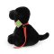 Rappa Plyschhund labrador svart med koppel 28 cm ECO-FRIENDLY