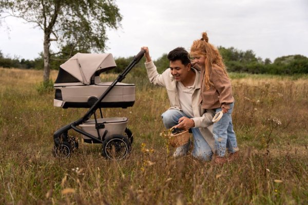 EASYWALKER Kombikinderwagen Jimmey Explore Pearl Taupe AIR + CYBEX Aton B2 i-Size + Base