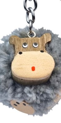 2Kids Toys Drewniany breloczek pompon Hipopotam