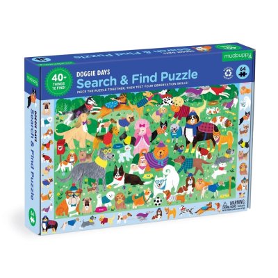 Puzzle Mudpuppy à assembler et à chercher "Journée canine" 64 pièces