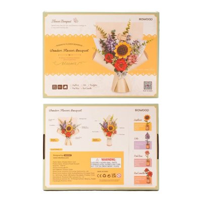 Puzzle 3D en bois RoboTime - Bouquet de fleurs