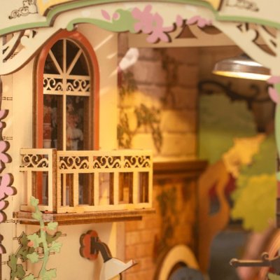 RoboTime 3D Puzzle Buchstütze Miniatur Haus Bastelei Blumen-Ecke