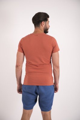 T-shirt da uomo KR sottile scollo a U Outlast® - color cannella