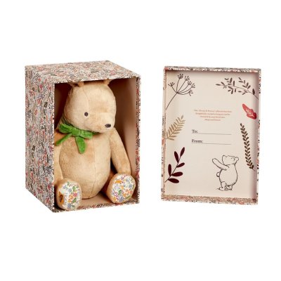 Rainbow Plush Winnie the Pooh with Green Bow 25 cm
