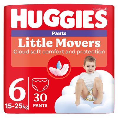 HUGGIES® Windelhosen Little Movers Pants Größe 6 (15-25 kg), 30 Stück