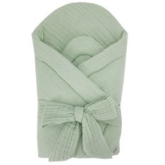 EKO Muslin Swaddle med kokosinsats och rosett Mint 75x75 cm