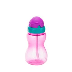 CANPOL BABIES Kleine Sportflasche mit Strohhalm – rosa 270 ml