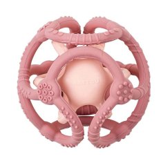 NATTOU Silicone teether ball 2 in 1 BPA free 10 cm pink